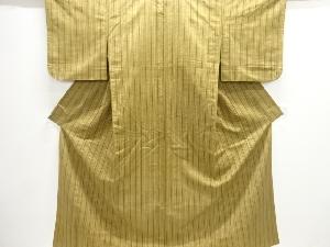 縞織り出し手織り紬単衣着物